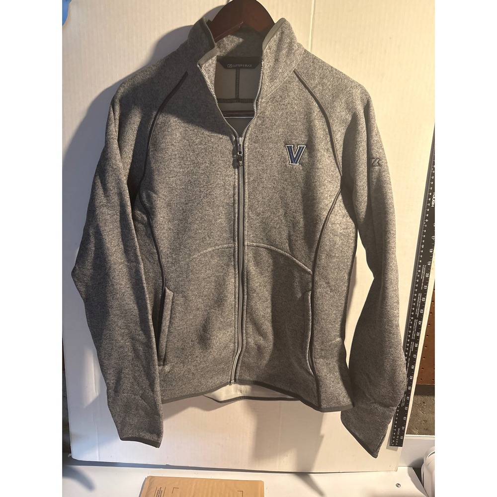 Cutter & Buck Villanova University Women Gray Full Zip Knit‎ Jacket Size M